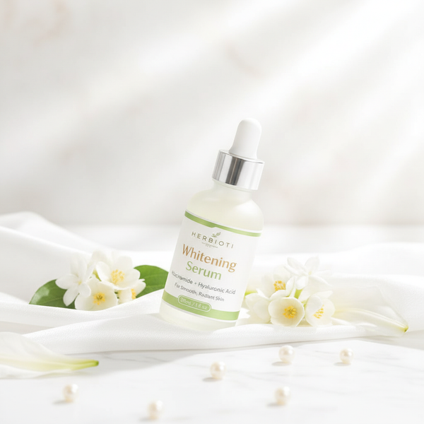 Herbioti Whitening Serum 30ml in elegant luminous setting